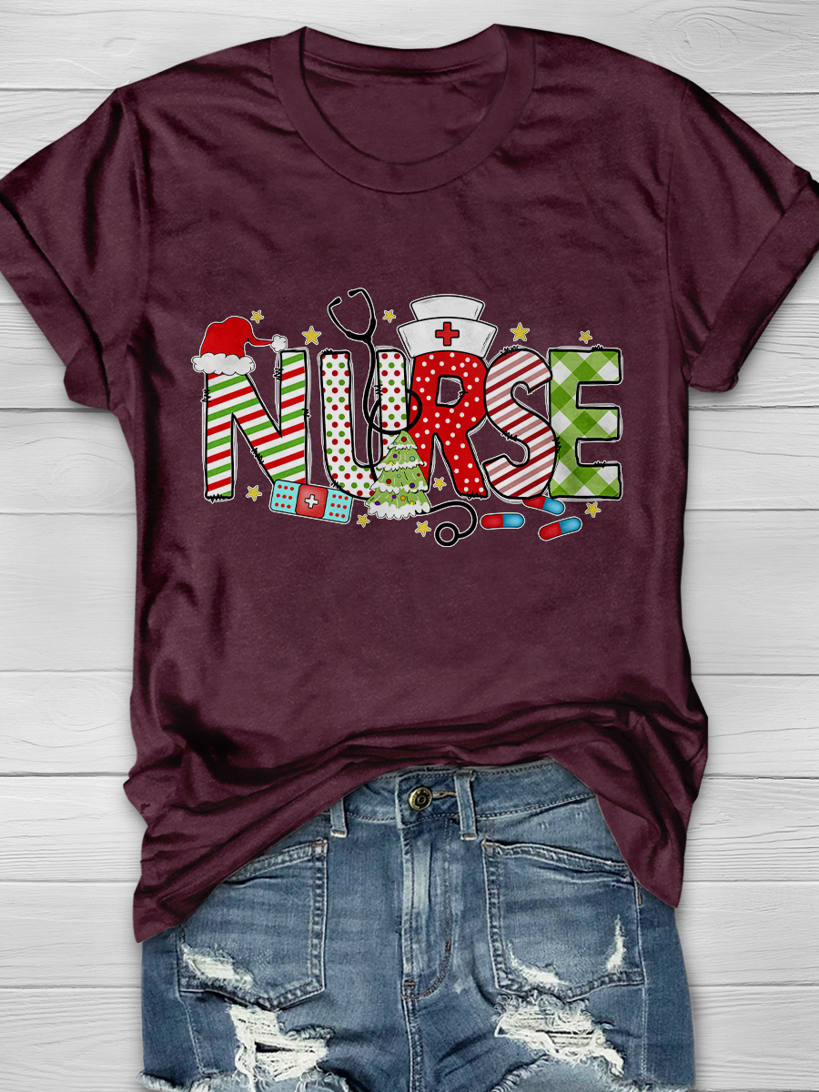 Nurse Christmas Graphic T-shirts