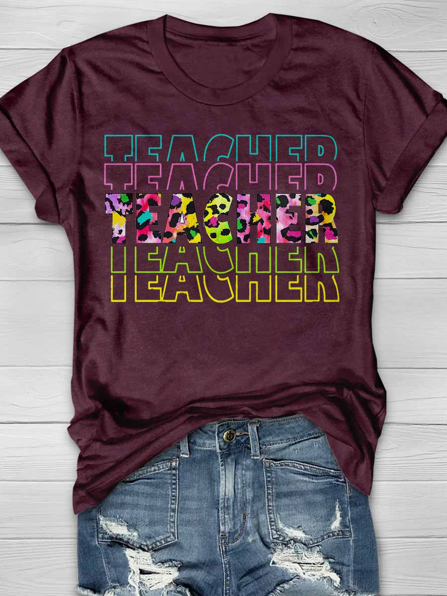 Teacher Print Graphic T-shirts