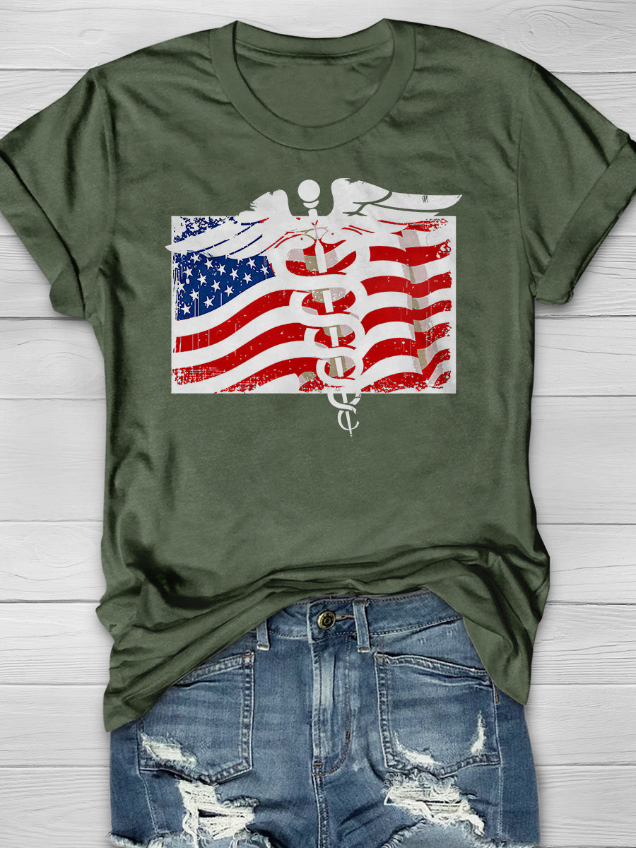 American Nurse Art Print Short Sleeve T-shirt