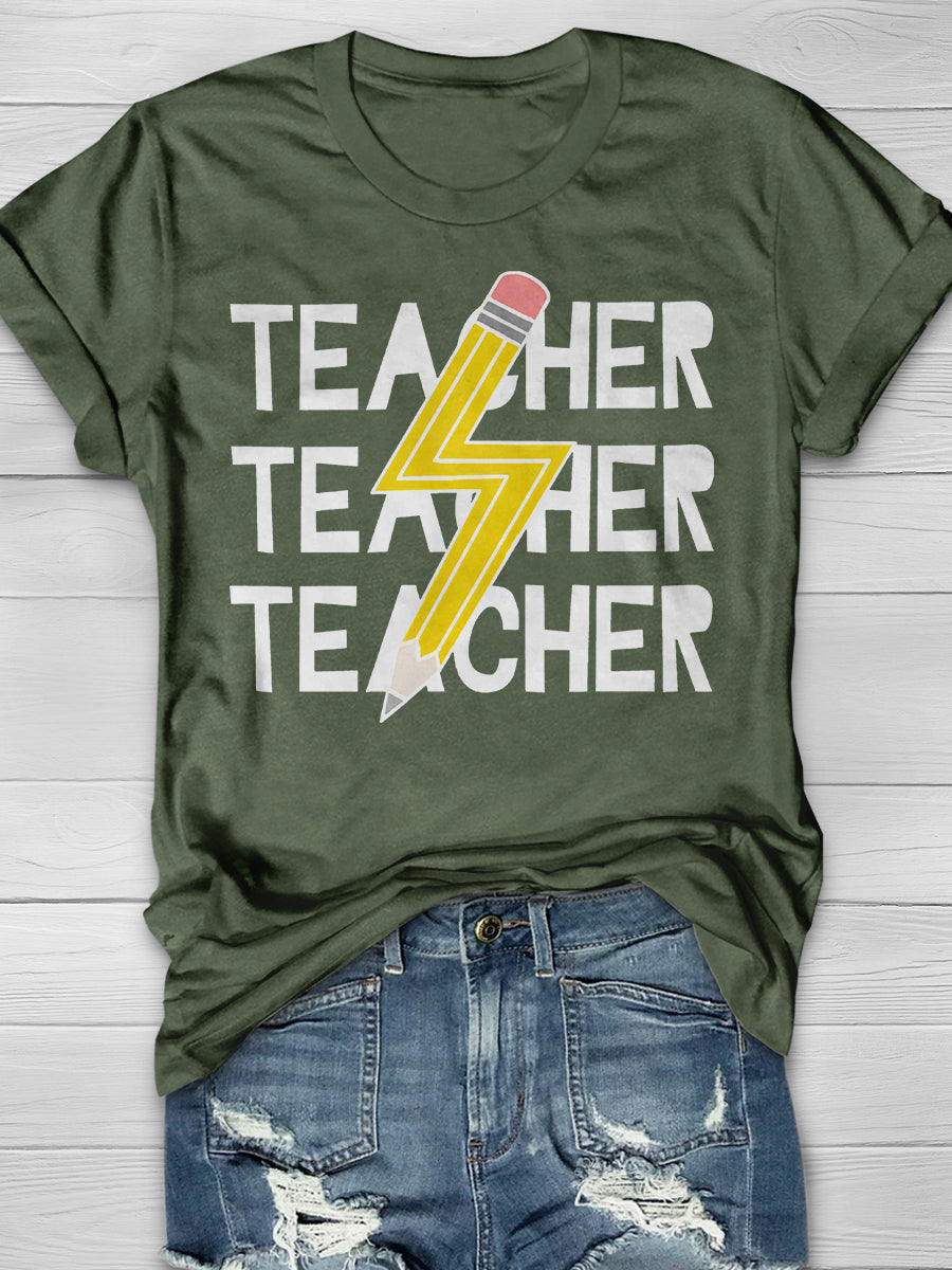 Teacher Print Graphic T-shirts