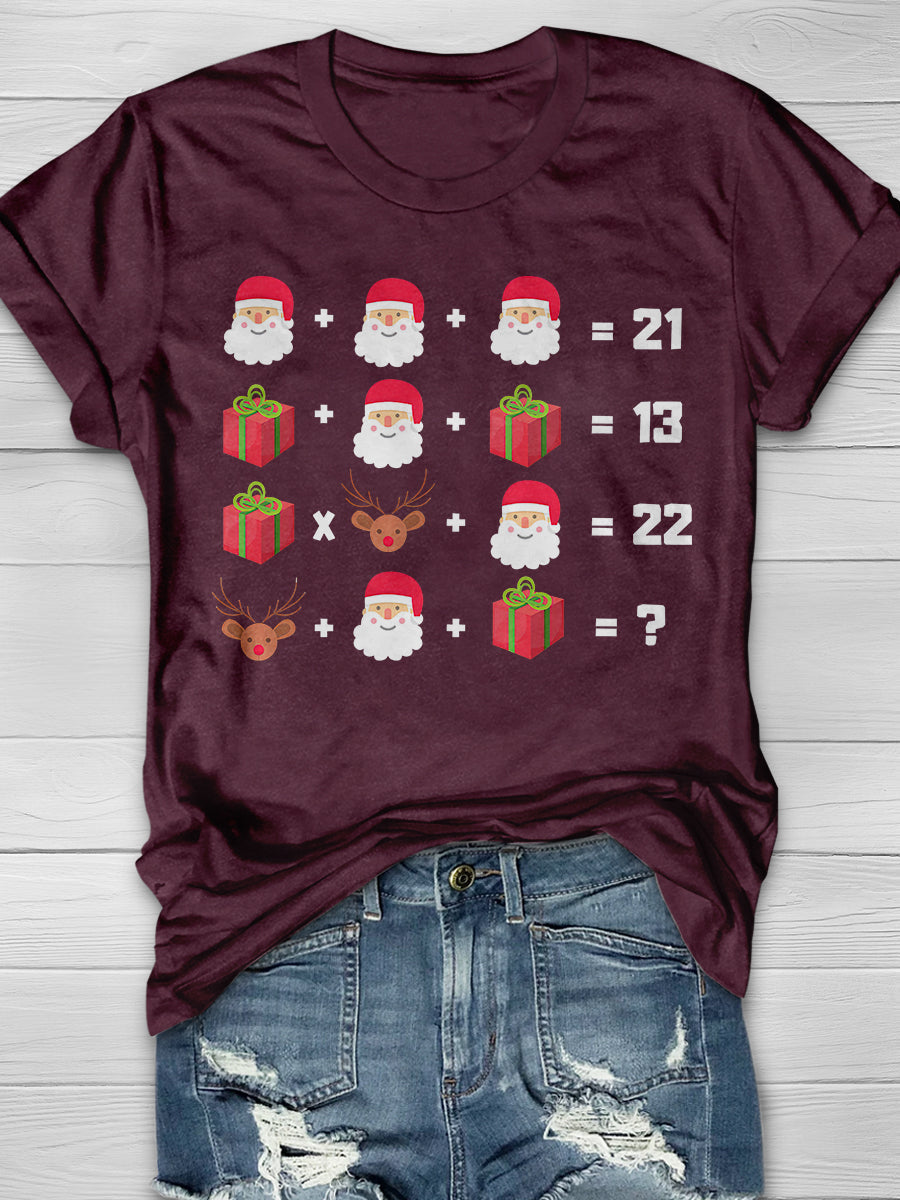 Christmas Math Print Graphic T-shirts