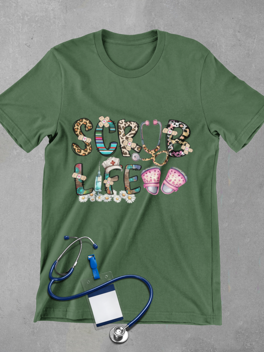 Scrub Life Nurse Graphic T-shirt