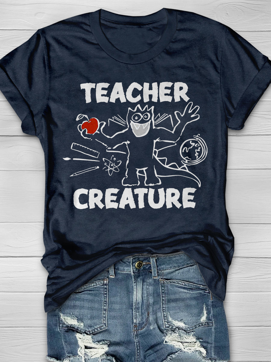 Teacher Creature Print Graphic T-shirts