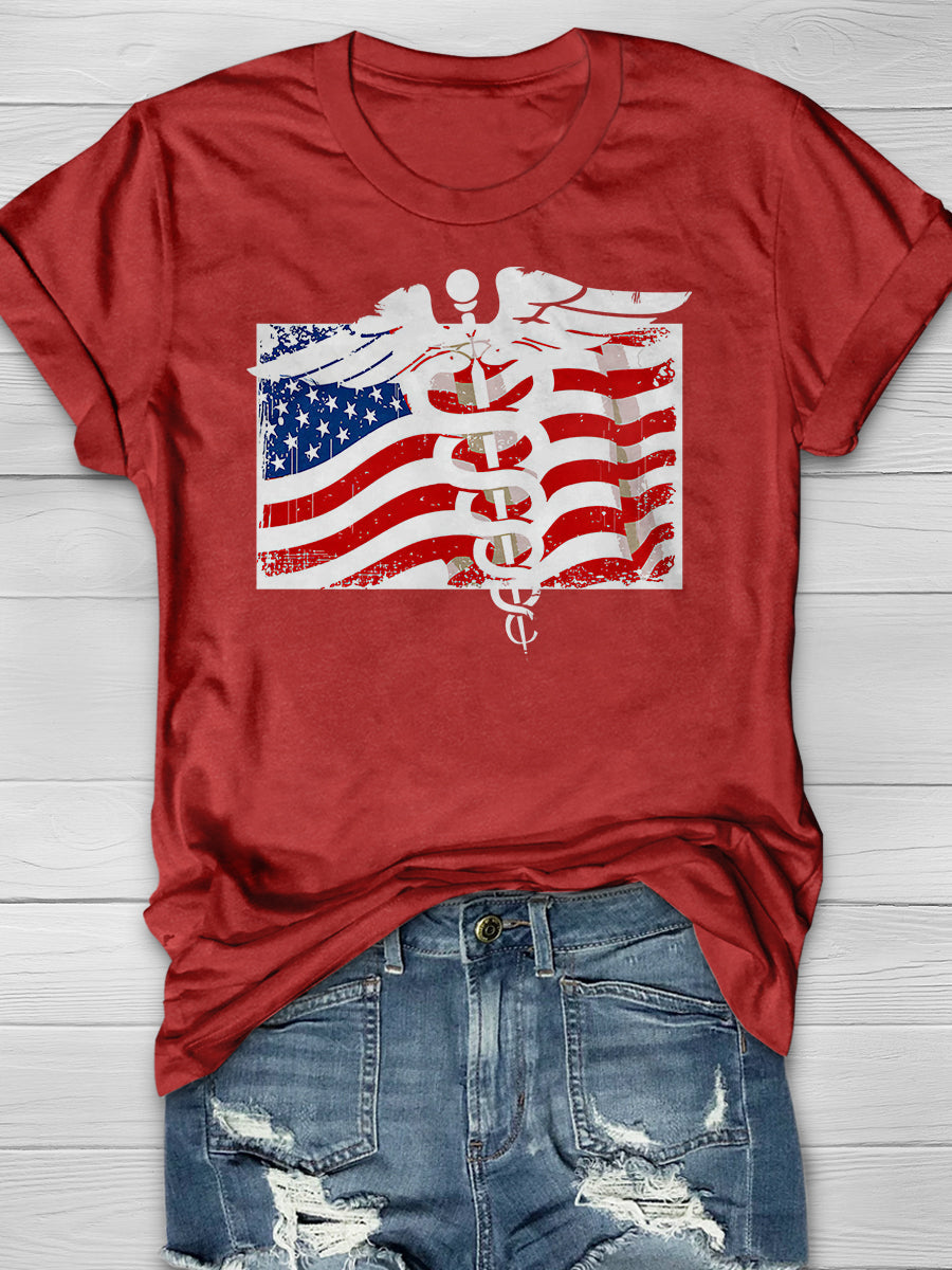 American Nurse Art Print Short Sleeve T-shirt