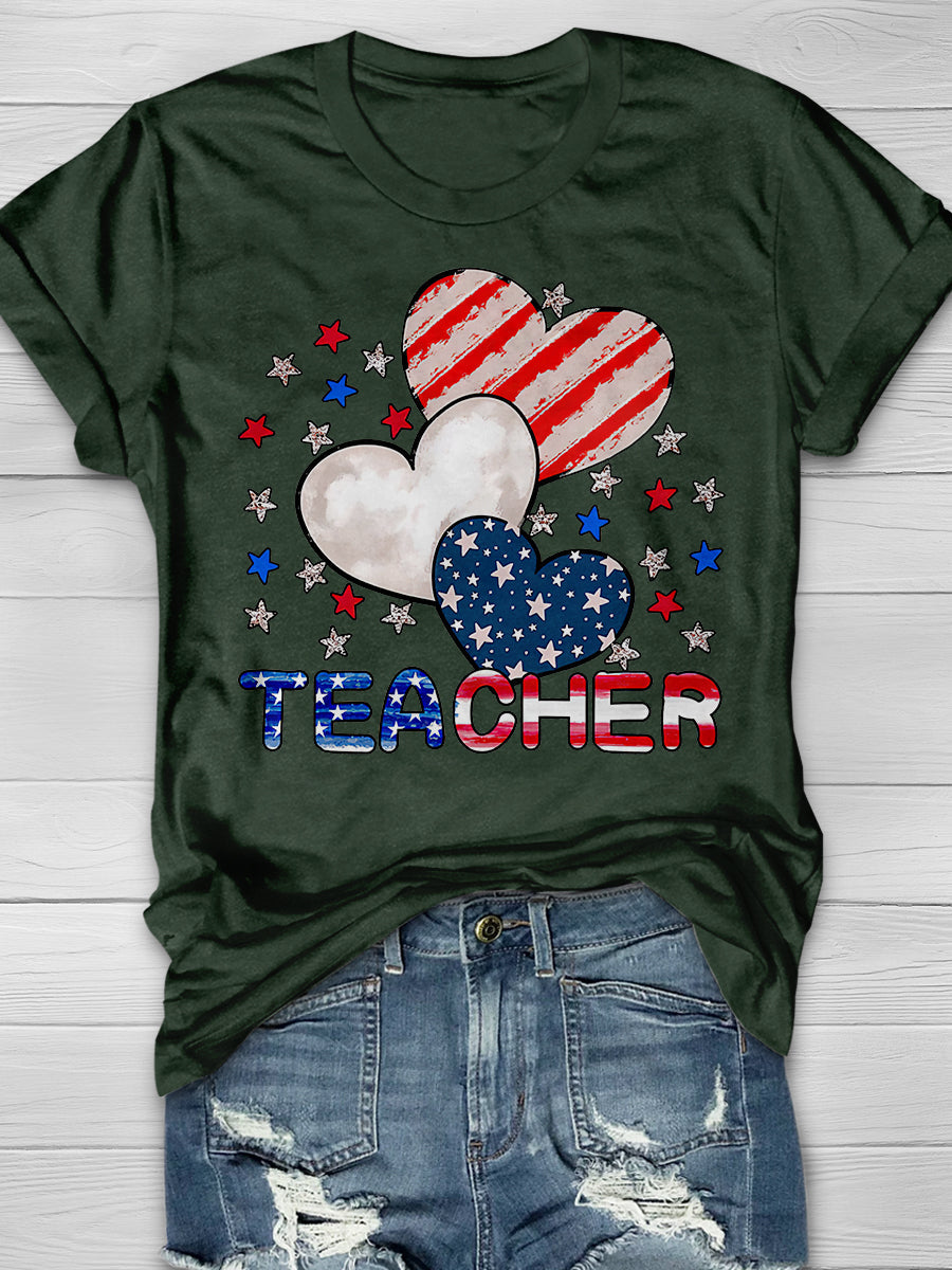 Teacher Print Graphic T-shirts