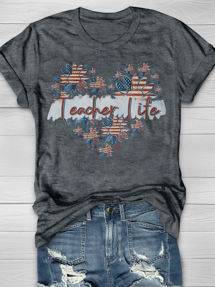 Teacher Life Print Graphic T-shirts