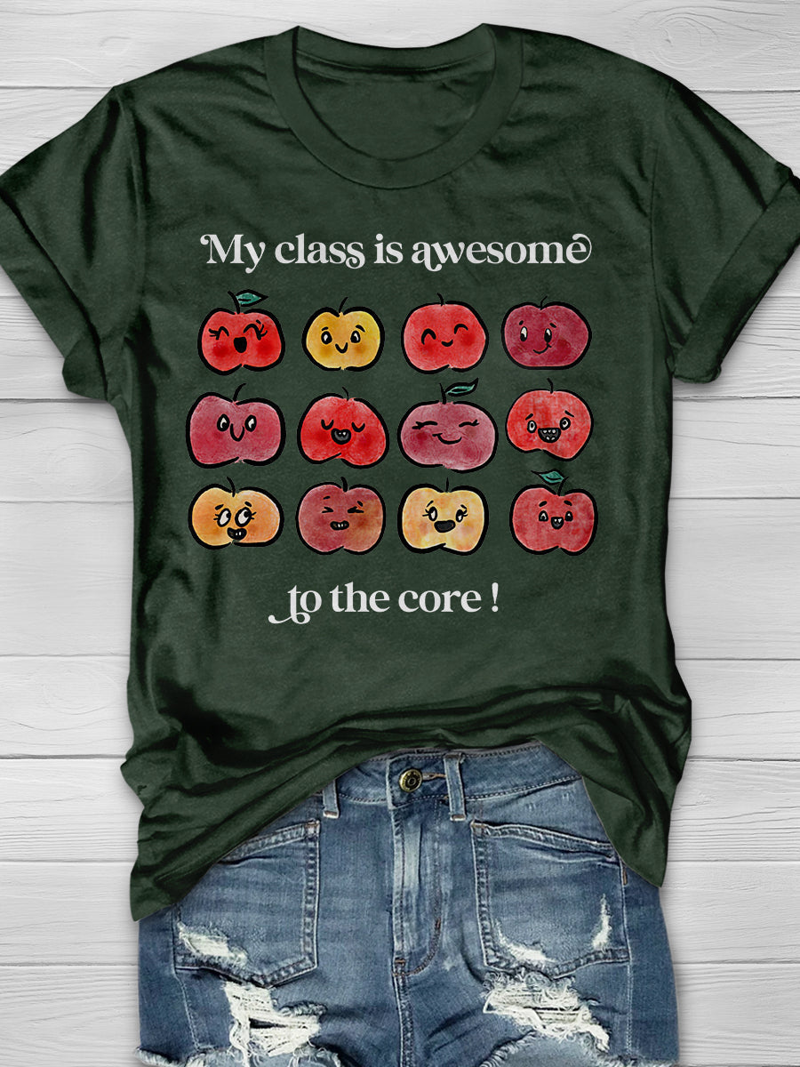 My Class Is Awesome To The Core! Print Graphic T-shirts