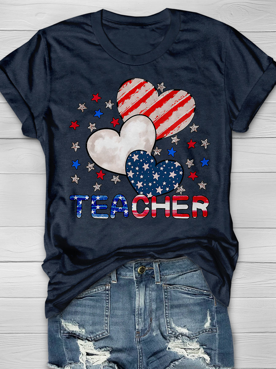 Teacher Print Graphic T-shirts