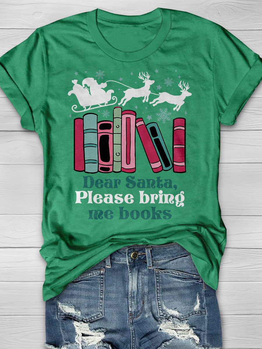 Books Christmas Print Graphic T-shirts