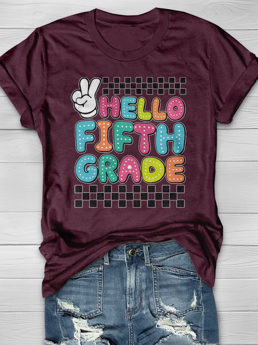 Hello Fifth Grade Graphic T-shirts