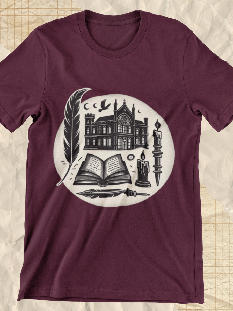 Dark Academia Sketch Graphic T-shirt