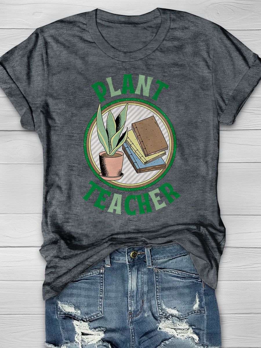 Plant Teacher Print Graphic T-shirts