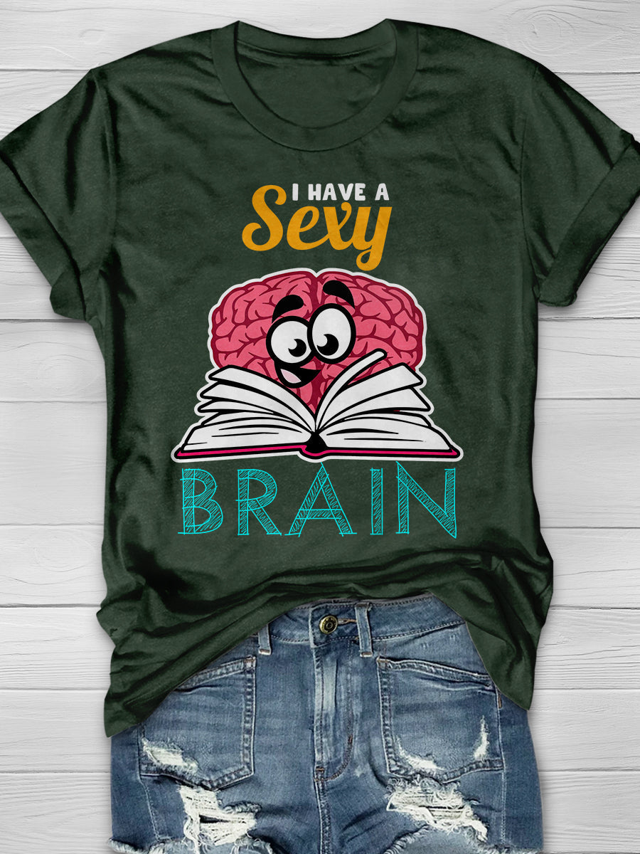 Read Sexy Brain Print Graphic T-shirts