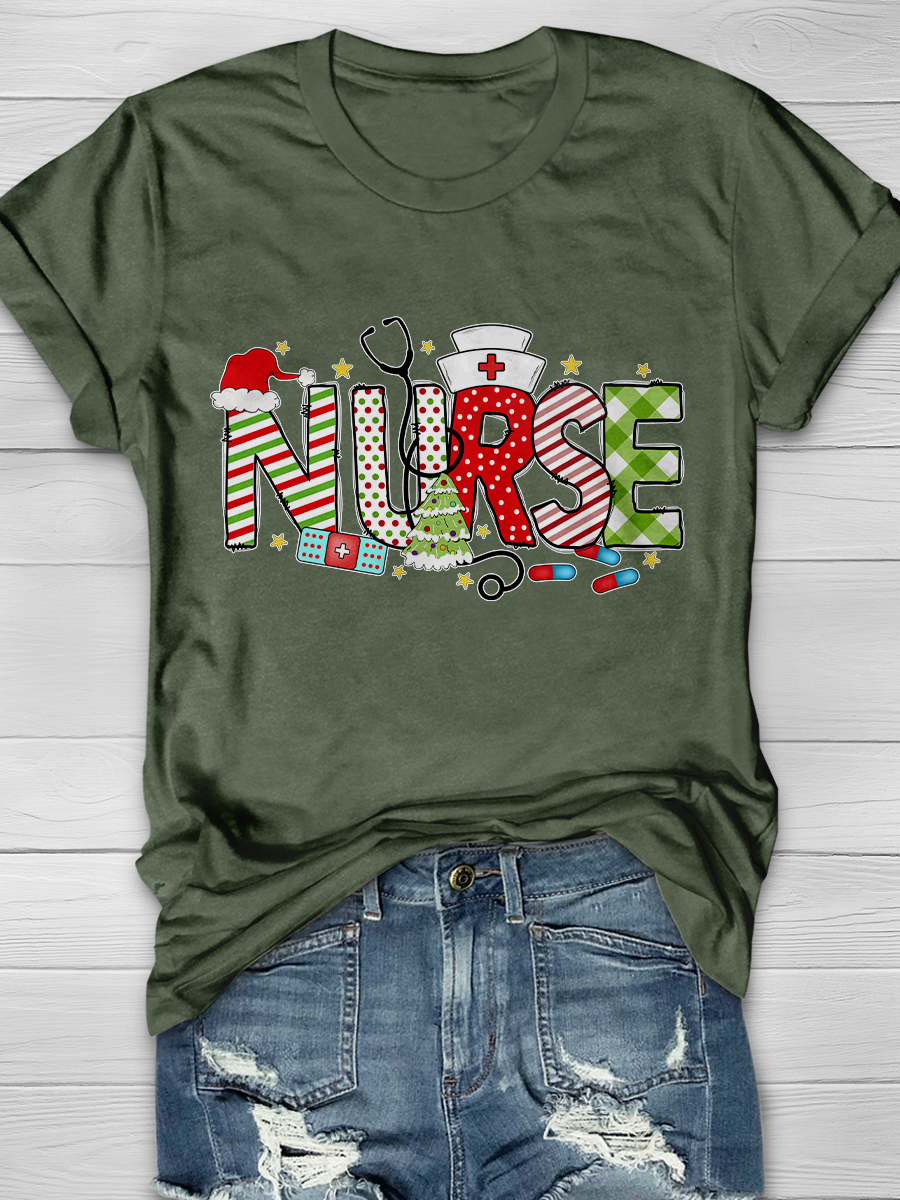 Nurse Christmas Graphic T-shirts