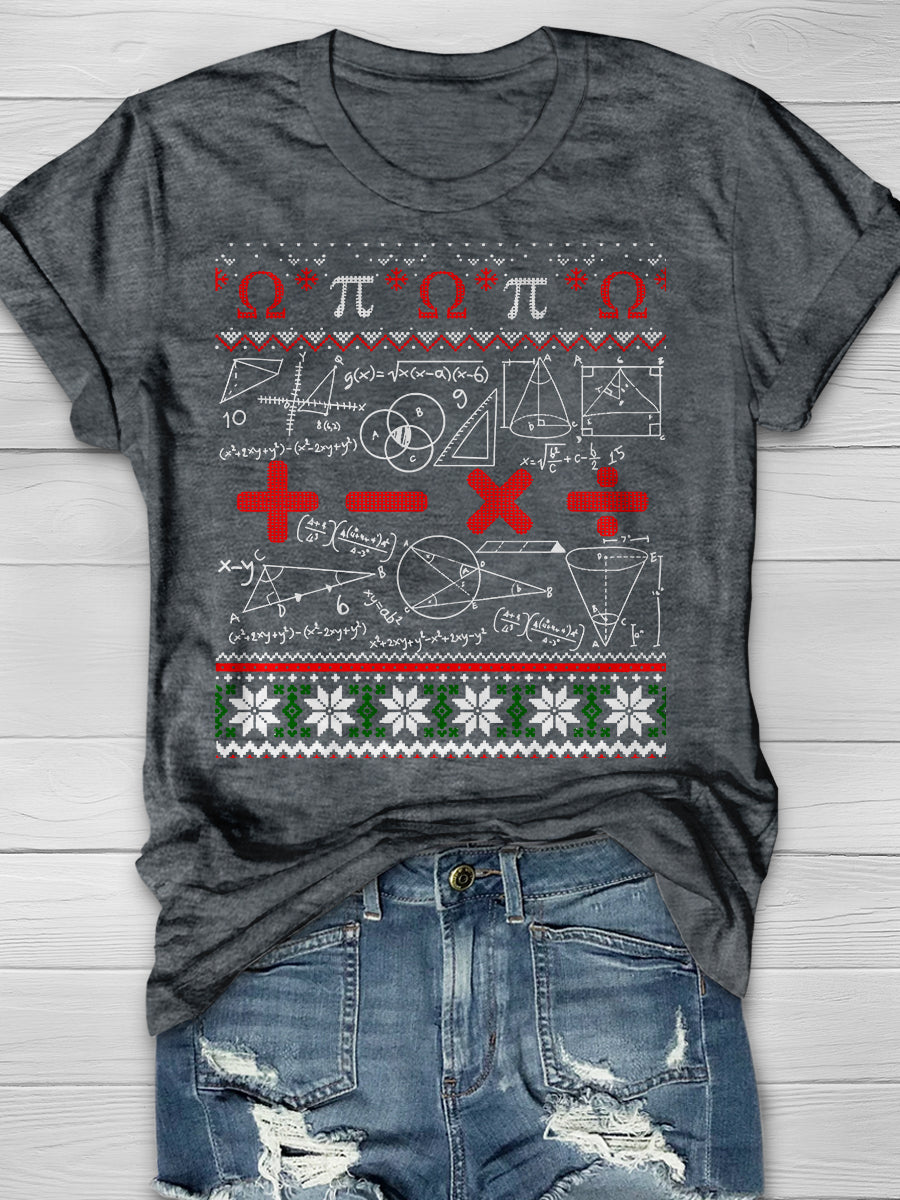 Christmas Love Math Teachers Print Graphic T-shirts