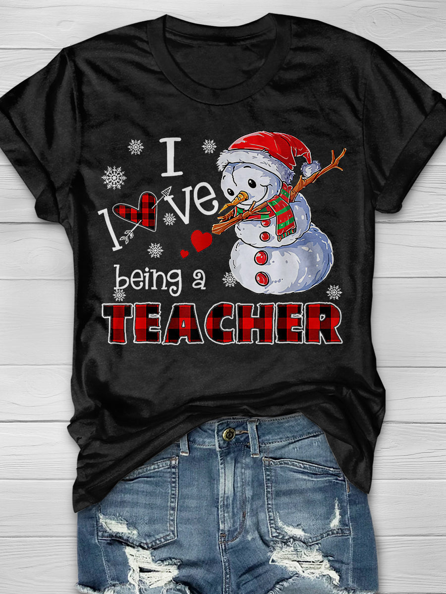 I Love Being A Teacher Print Graphic T-shirts