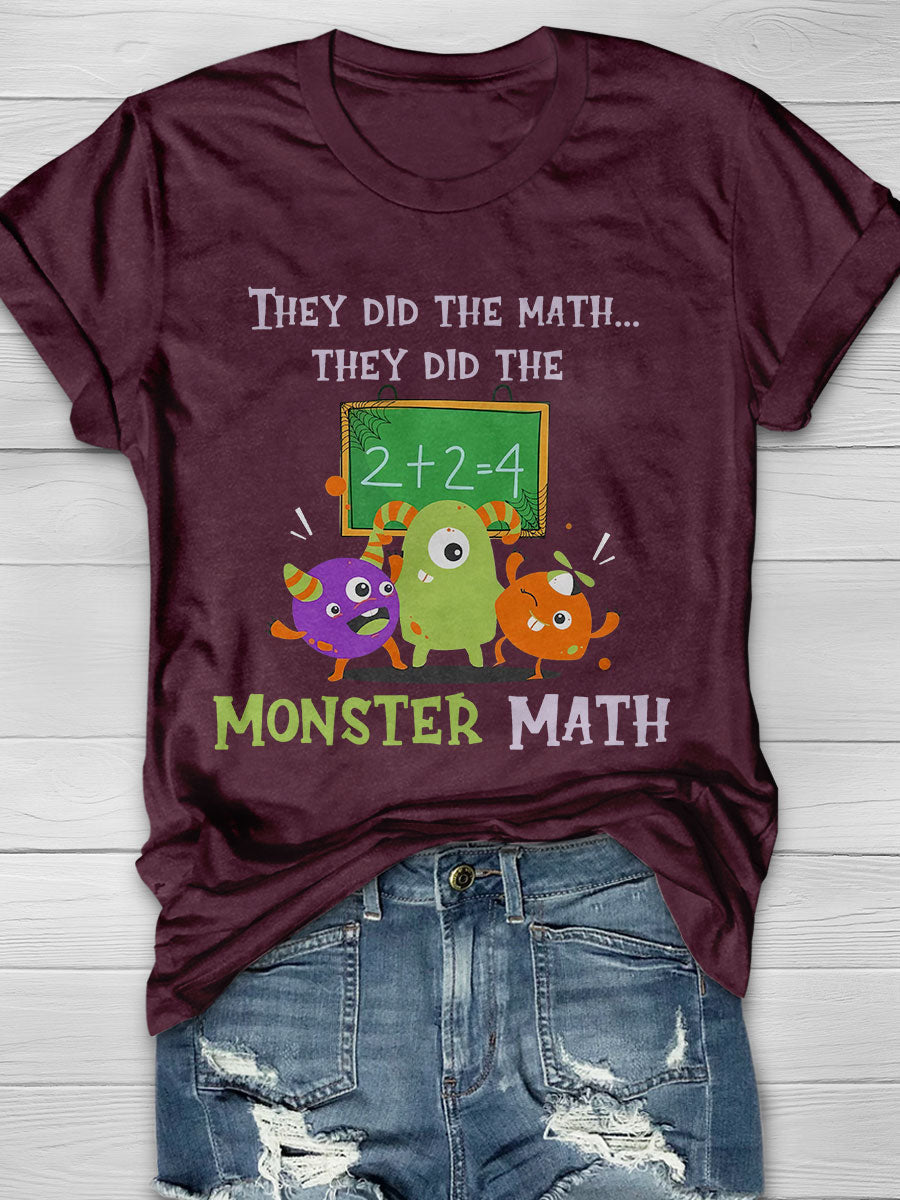 Monster Math Print Short Sleeve T-shirt