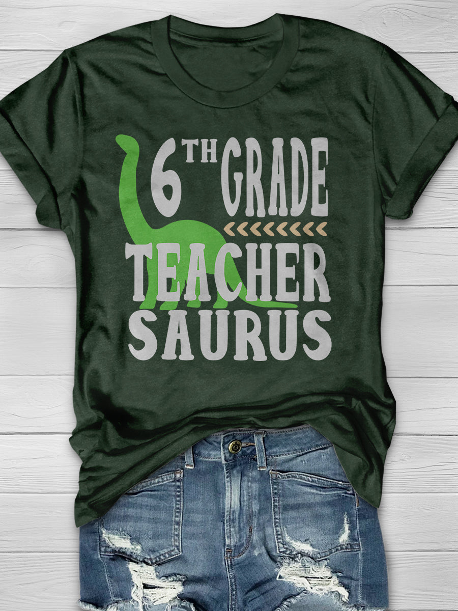 6th Grade Teacher Print Graphic T-shirts