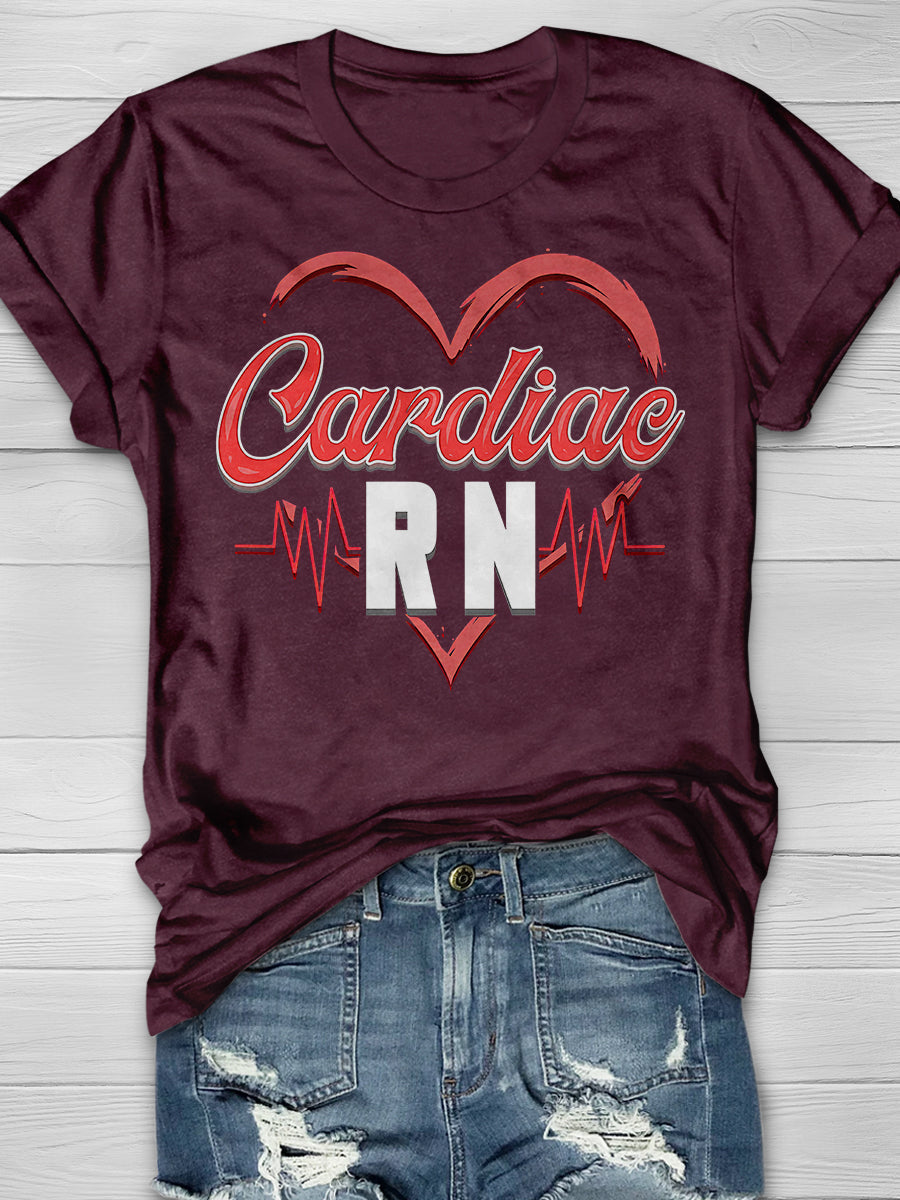 Cardiac RN Print Short Sleeve T-shirt