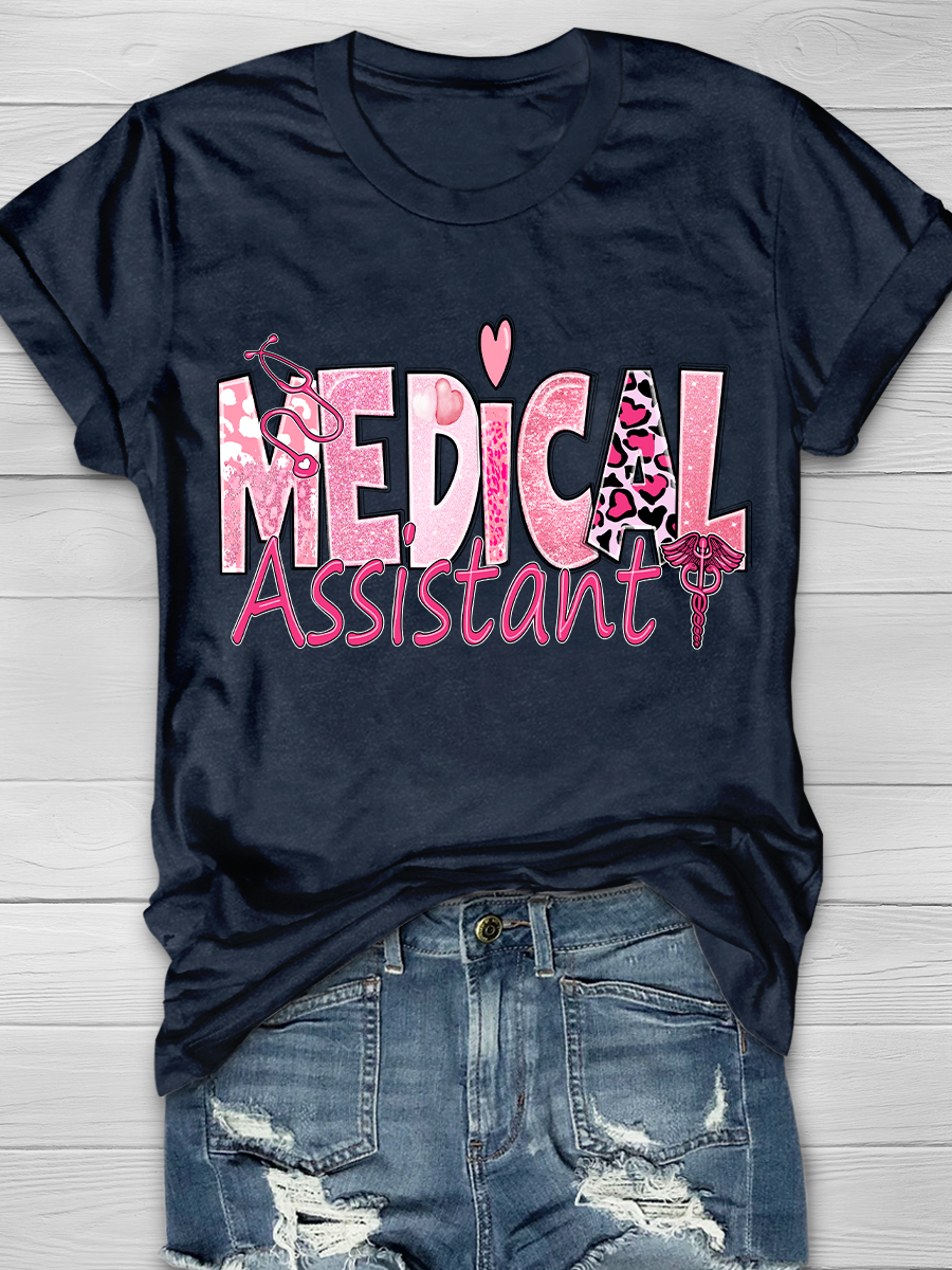 Medical Assistant Pink Graphic T-shirts