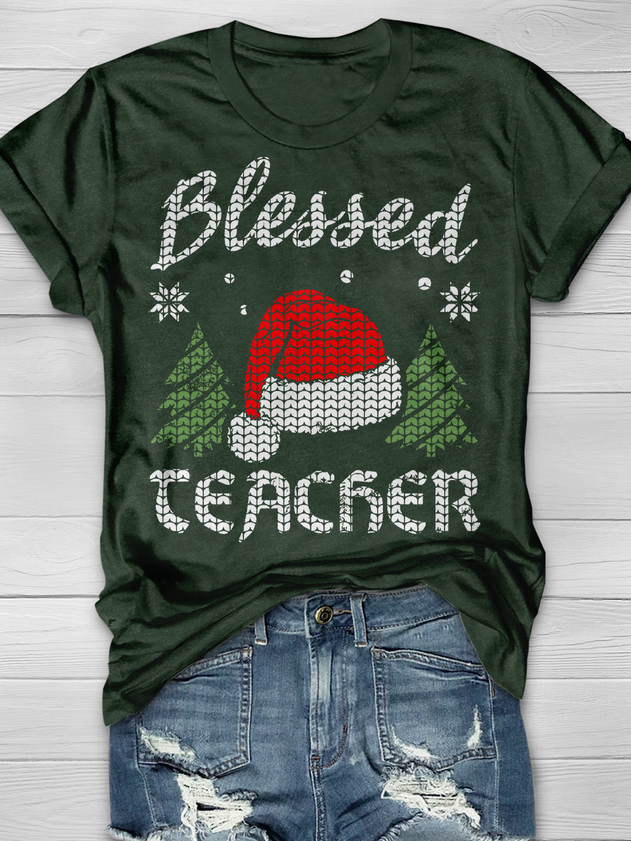 Blessed Teacher Print Graphic T-shirts