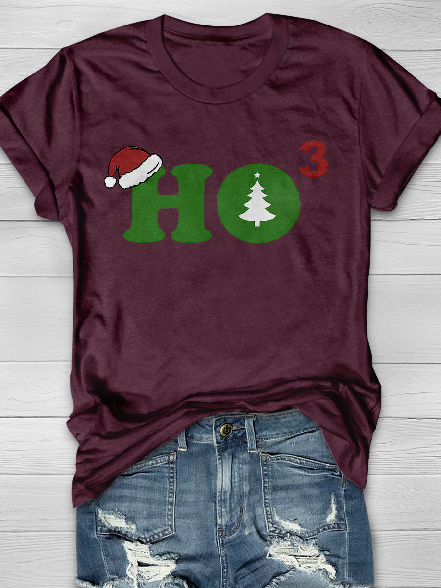 Ho Cubed Merry Christmas Print Graphic T-shirts