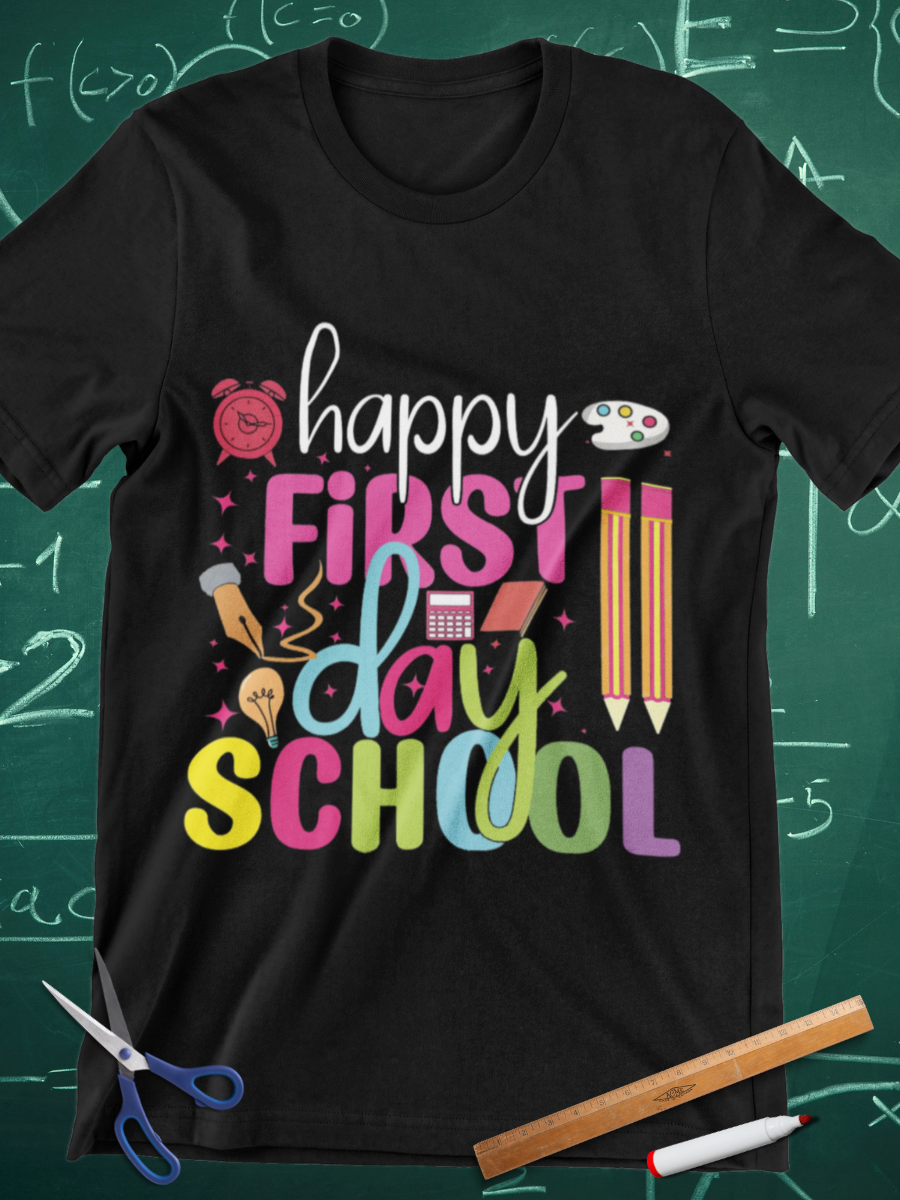 Teacher Happy First Day Of School Graphic T-shirt