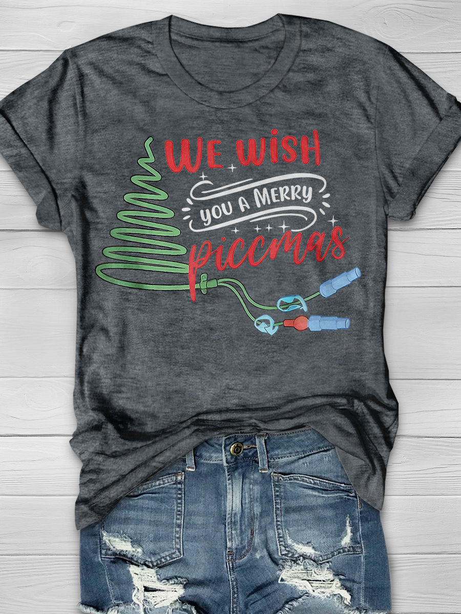 Christmas Vascular Access Print Short Sleeve T-shirt