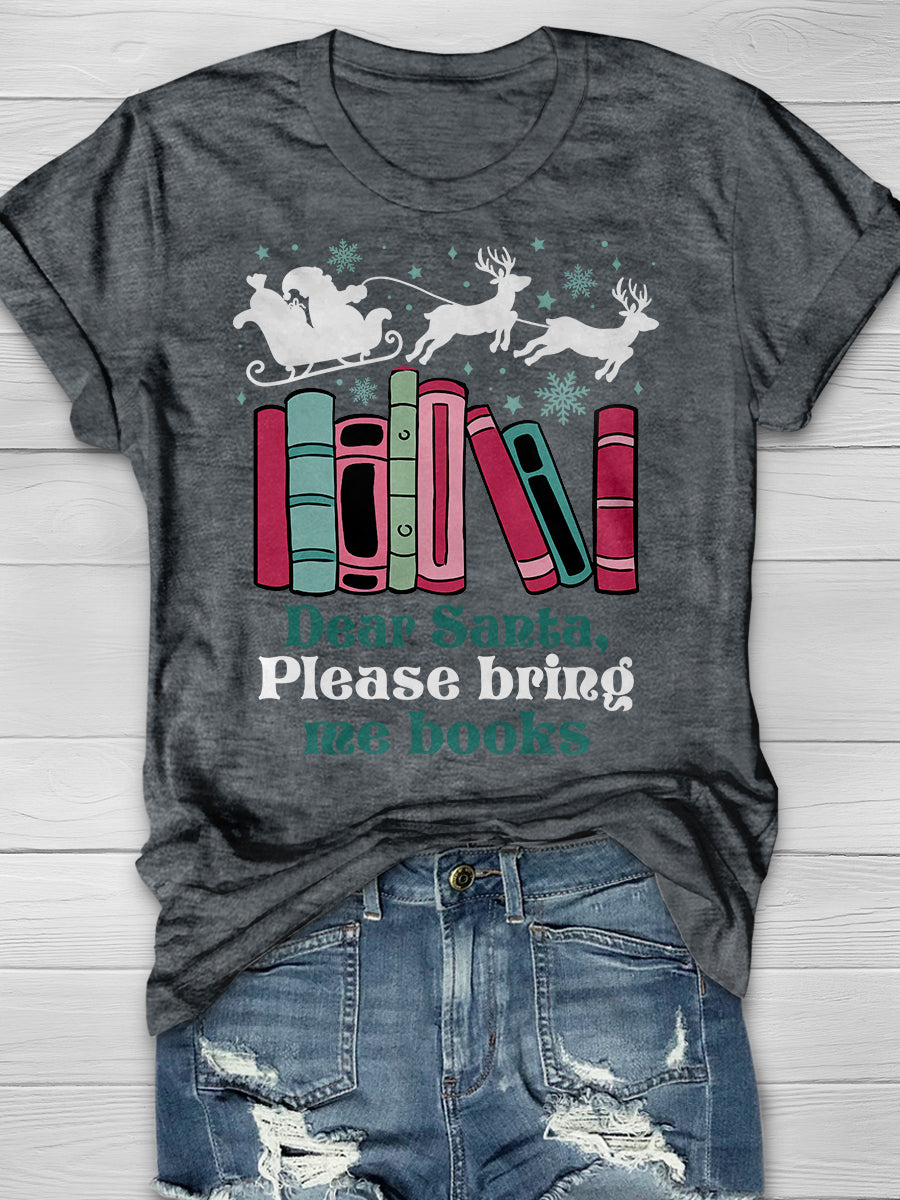 Books Christmas Print Graphic T-shirts