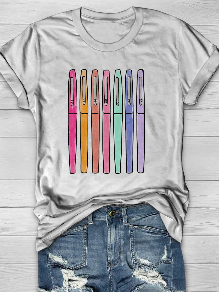 Pens Print Graphic T-shirts
