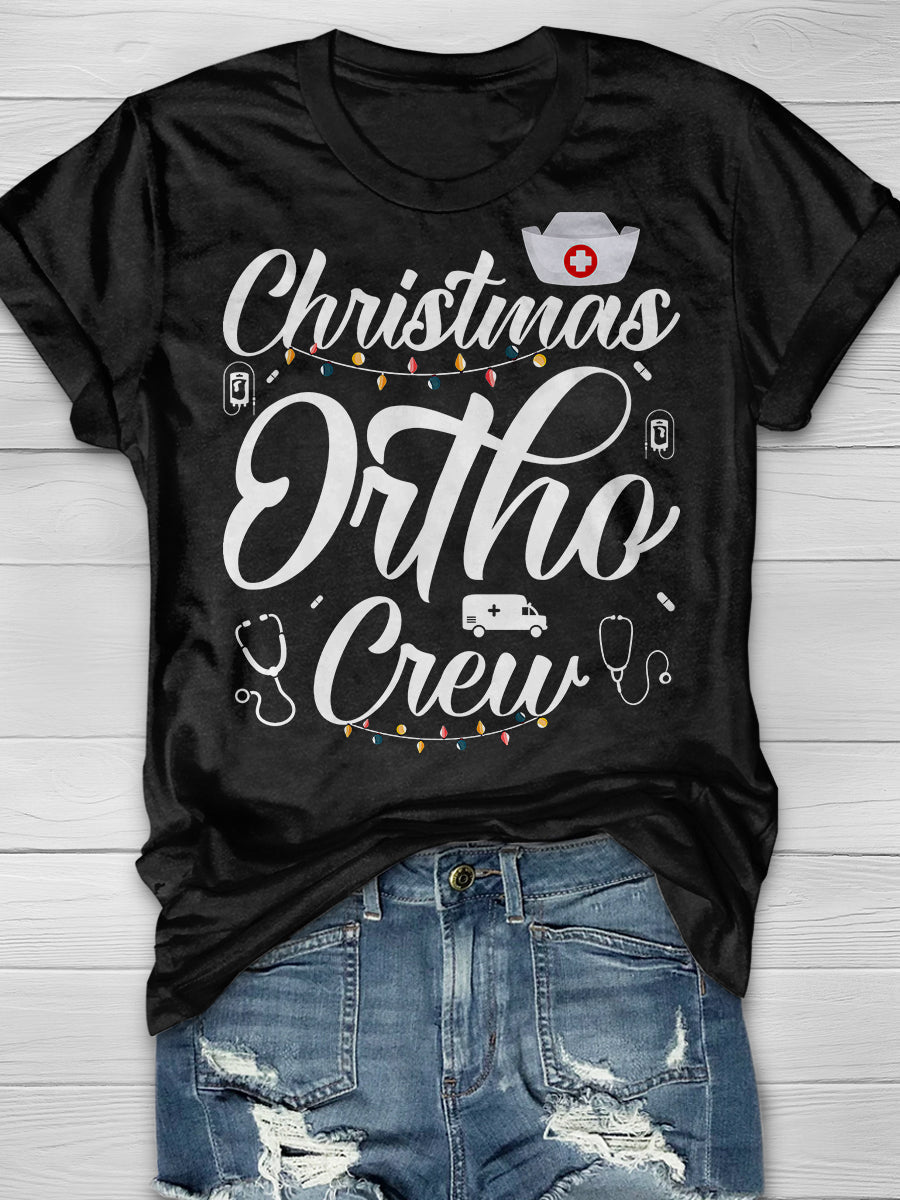 Christmas Ortho Crew Print Short Sleeve T-shirt