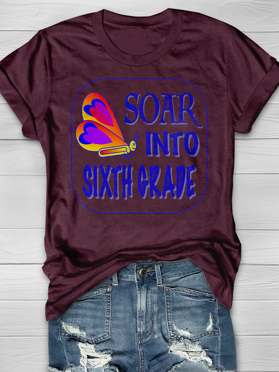 Soar Into Sixth Grade Print Graphic T-shirts