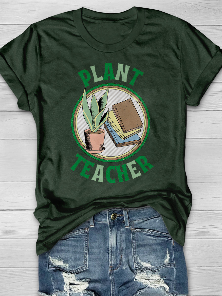 Plant Teacher Print Graphic T-shirts