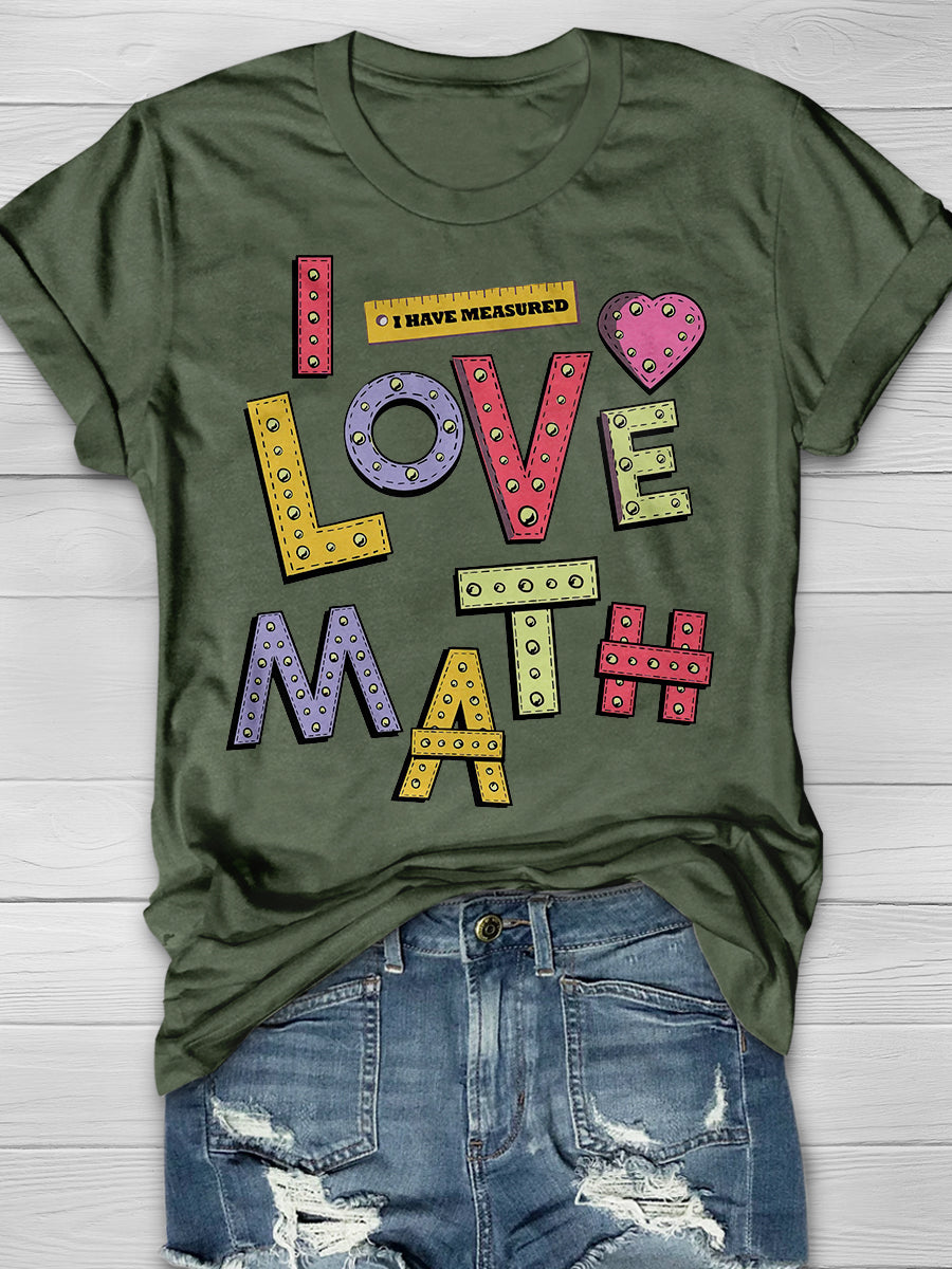 I Love Math Print Graphic T-shirts