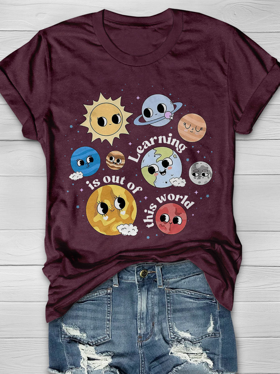 Solar System Teacher Print Short Sleeve T-shirt