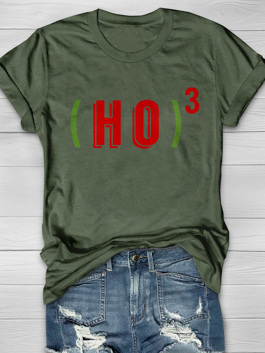 Santa Christmas (Ho)3 Print Graphic T-shirts
