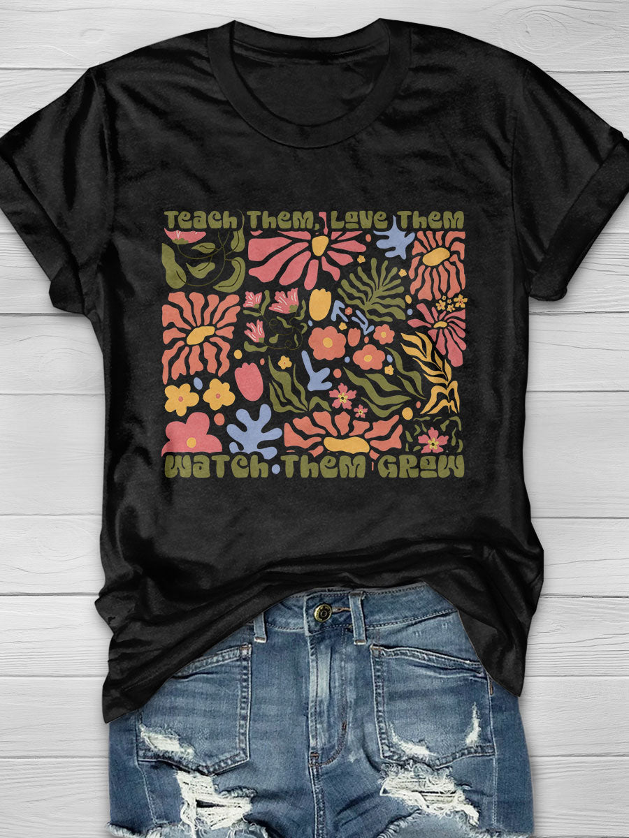 Groovy New Teacher Print Graphic T-shirts