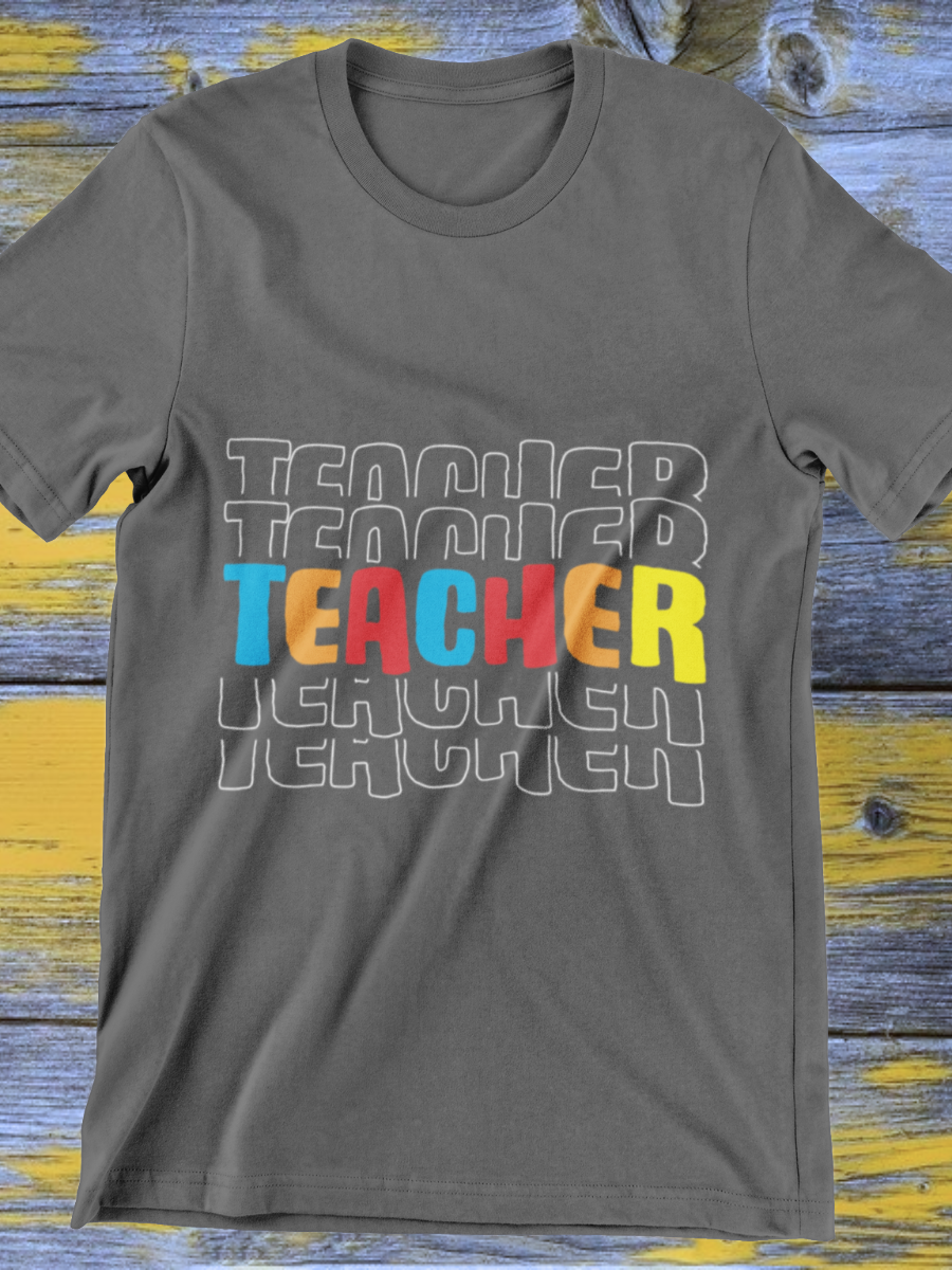 Colorful Teacher Graphic T-shirt