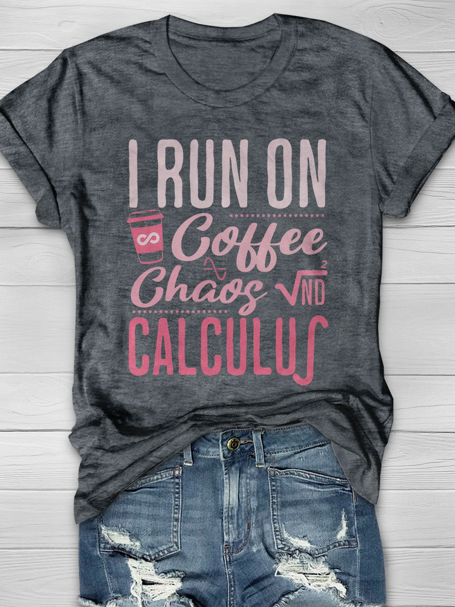 Coffee Lover Math Print Short Sleeve T-shirt