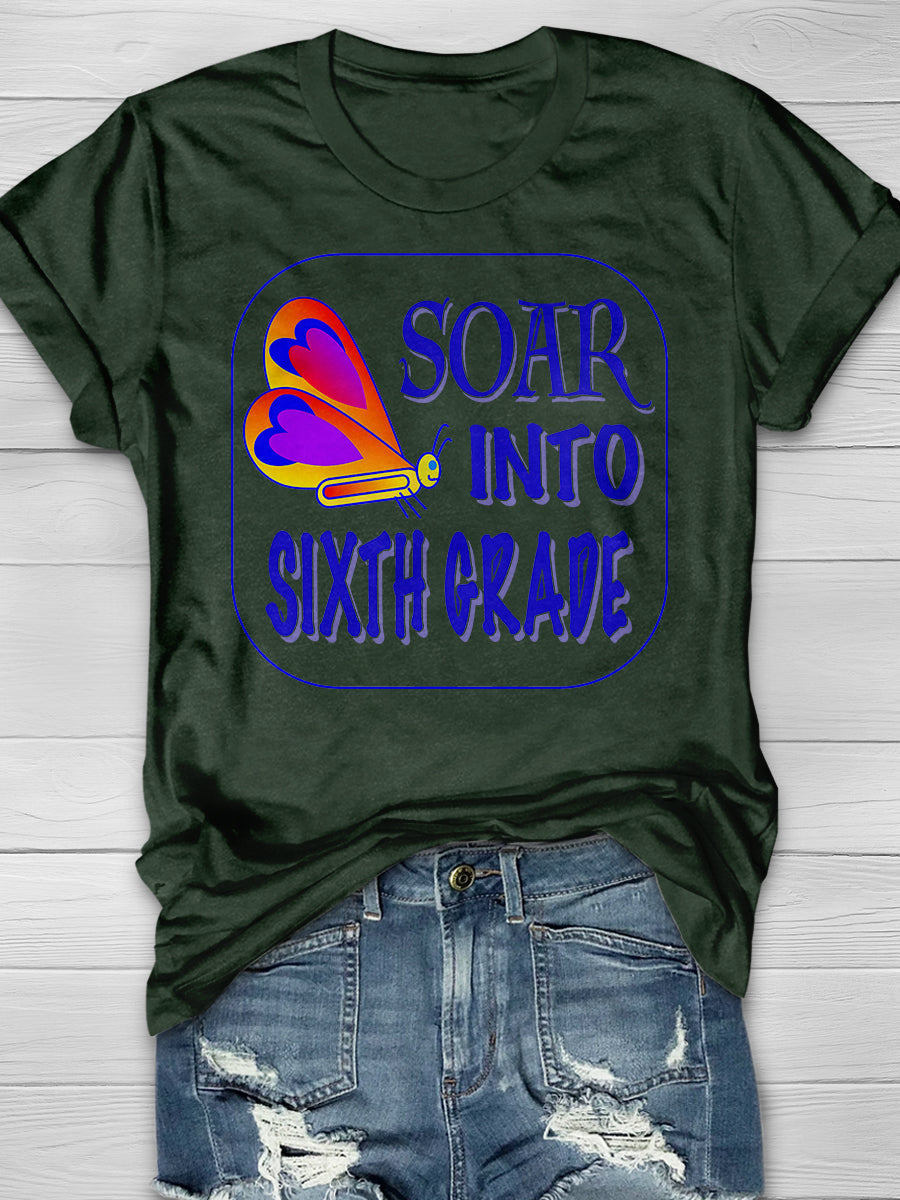Soar Into Sixth Grade Print Graphic T-shirts