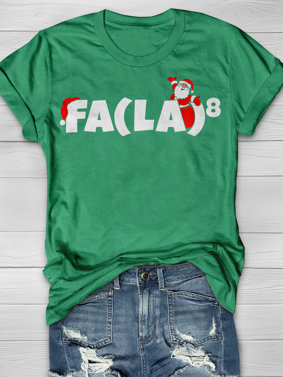 Funny Math Teacher Christmas Fa (La)8 Print Graphic T-shirts