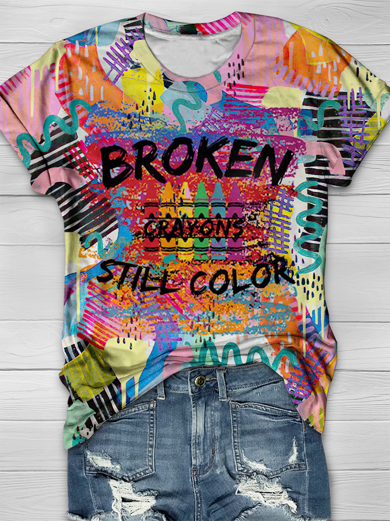 BROKEN CRAYONS STILL COLOR Print T-shirt