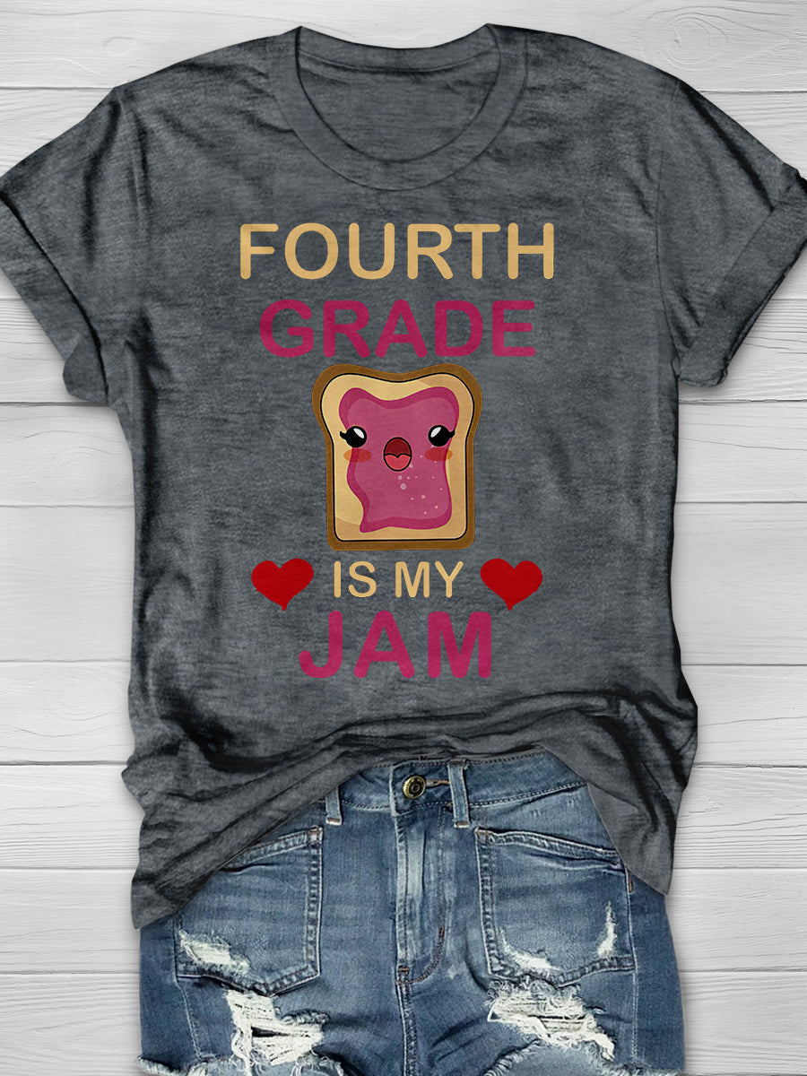 Fourth Grade Is My Jam Print Graphic T-shirts