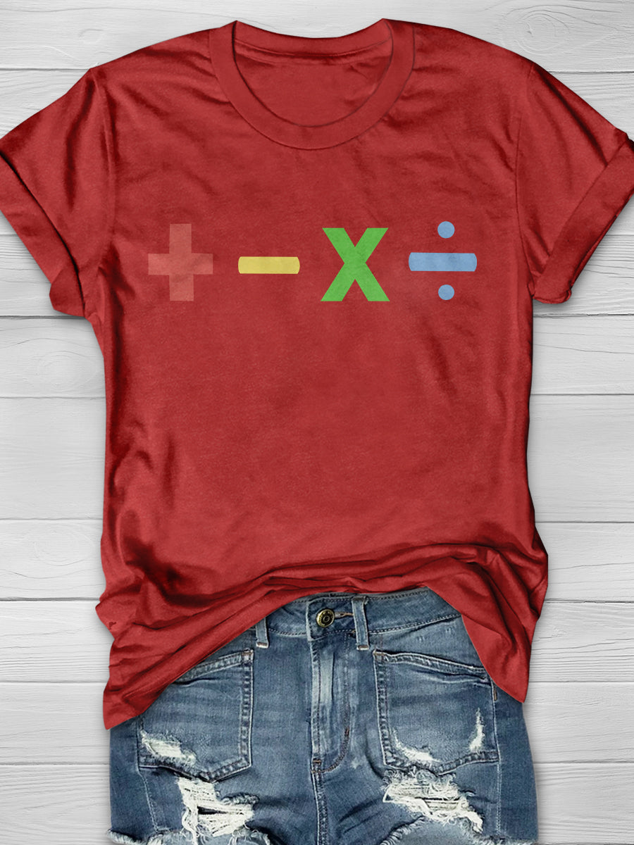 Great Teacher Math Print Graphic T-shirts