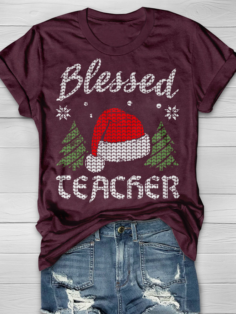 Blessed Teacher Print Graphic T-shirts