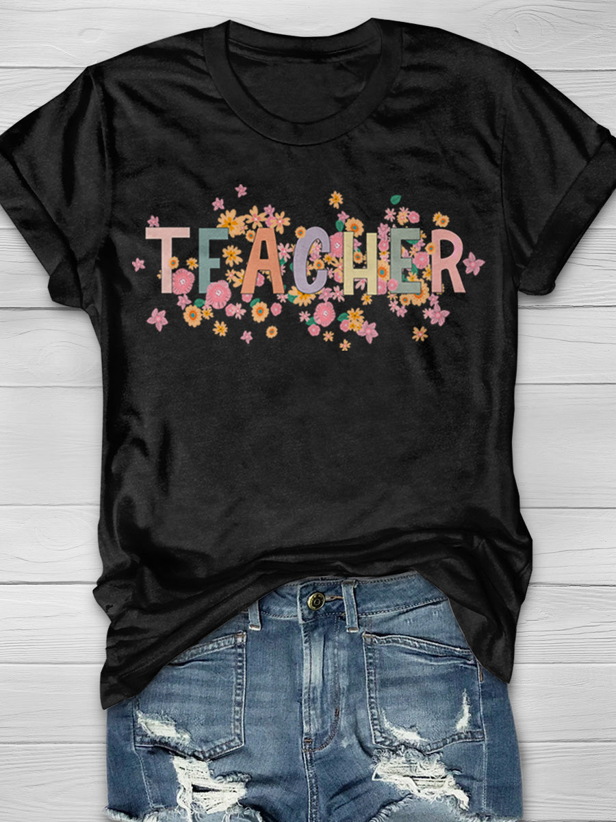 Teacher Print Graphic T-shirts