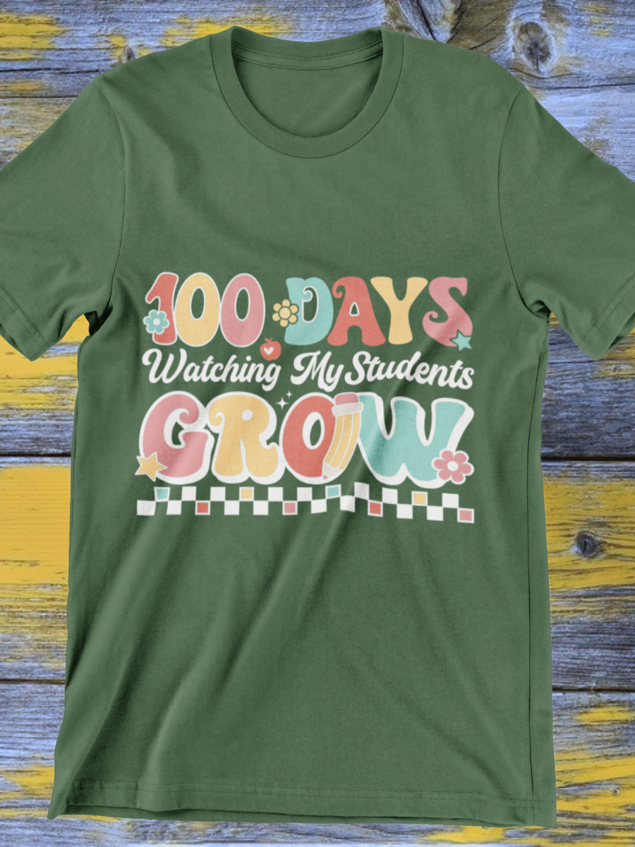 100 Day Watching My Students Grow Graphic T-shirt