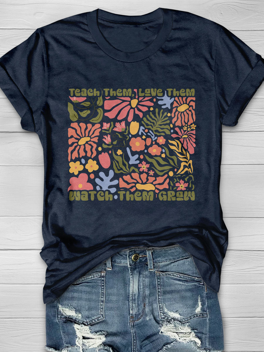 Groovy New Teacher Print Graphic T-shirts