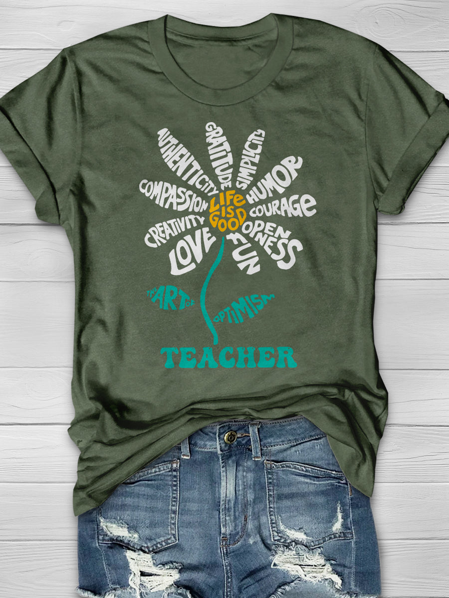 Teacher Life Print Graphic T-shirts