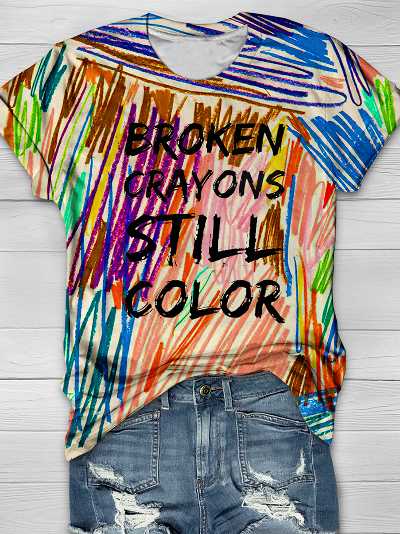 BROKEN CRAYONS STILL COLOR Full Print T-shirt